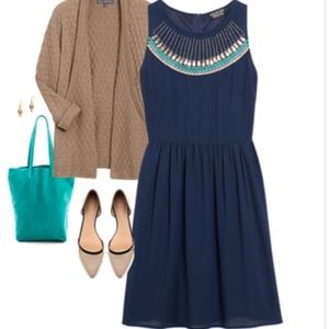 LIKE NEW Gorgeous Papermoon Jeweled Navy Dress